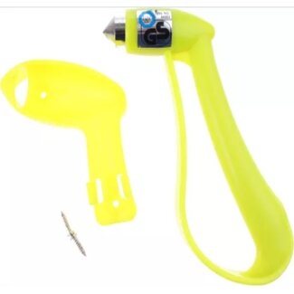 Lifetime Veiligheidshamer auto - dubbelzijdig - glow in the dark - geel
