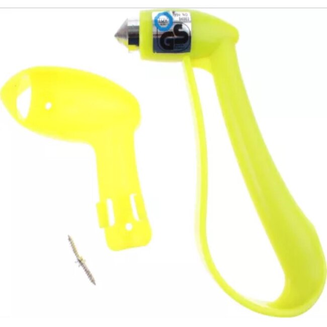 Lifetime Veiligheidshamer auto - dubbelzijdig - glow in the dark - geel