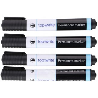 Lifetime Markeerstift permanent zwart - 4 delig