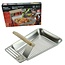 BBQ Collection RVS Barbecuepan - Houten Handvat - Vetafvoer Gleuven - 25x16 cm