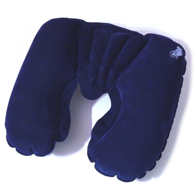 All-Ride Opblaasbaar nekkussen - Universeel comfort - Blauw - Inclusief opberghoesje - 34 x 23 cm