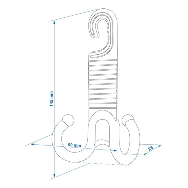 ProPlus Dubbele hoofdsteun hangers - multifunctioneel - zwart - set van 2