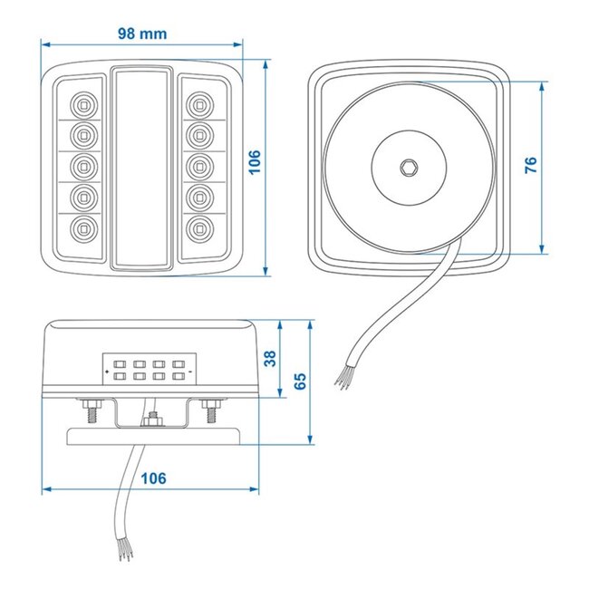 ProPlus Magnetische LED-verlichtingsset voor aanhanger - 7,5m kabel - 7-polige stekker