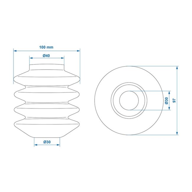 ProPlus Stofhoes voor oplooprem - rubber - Ø 30/40 x 100 mm - zwart