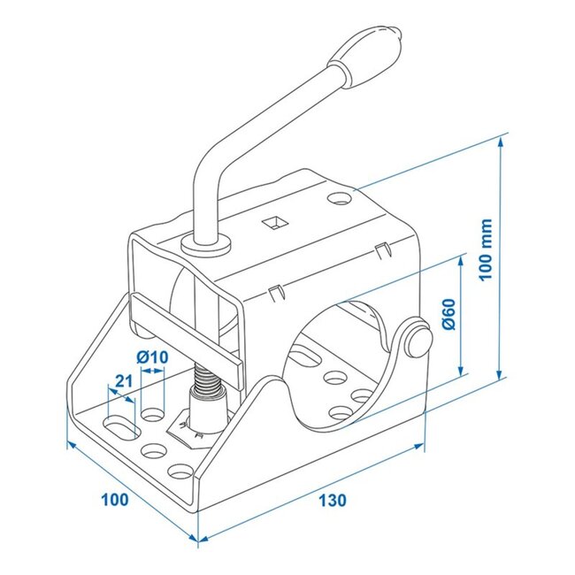 ProPlus Universele neuswielklem - traploos instelbaar - gegalvaniseerd staal - Ø 60 mm
