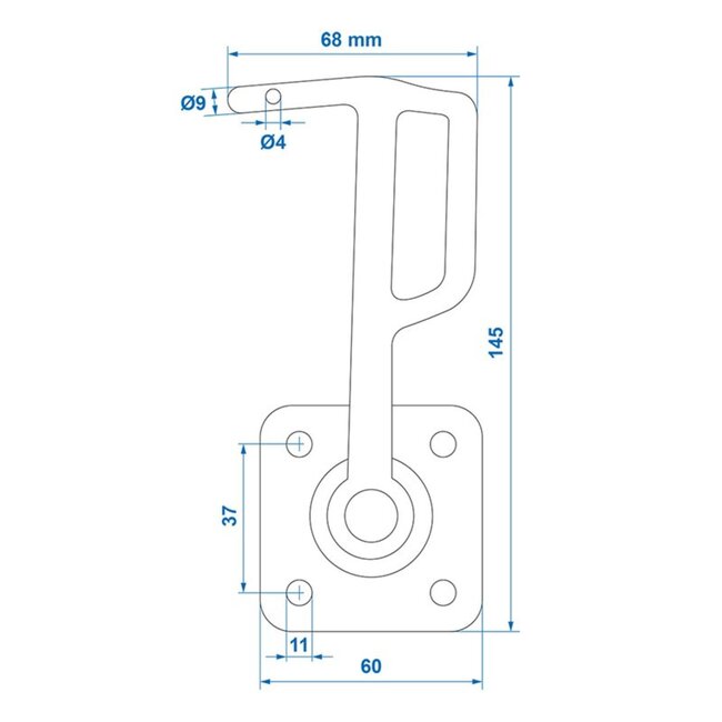 ProPlus Klephaak voor aanhanger - rechts - staal - 145 mm - zilver