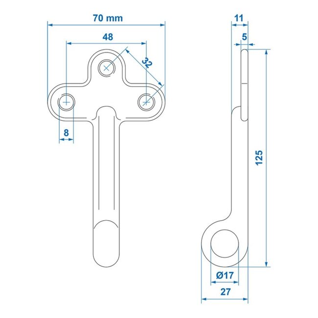 ProPlus Opschroefoog - staal - 125 mm - zilver - 1 stuk