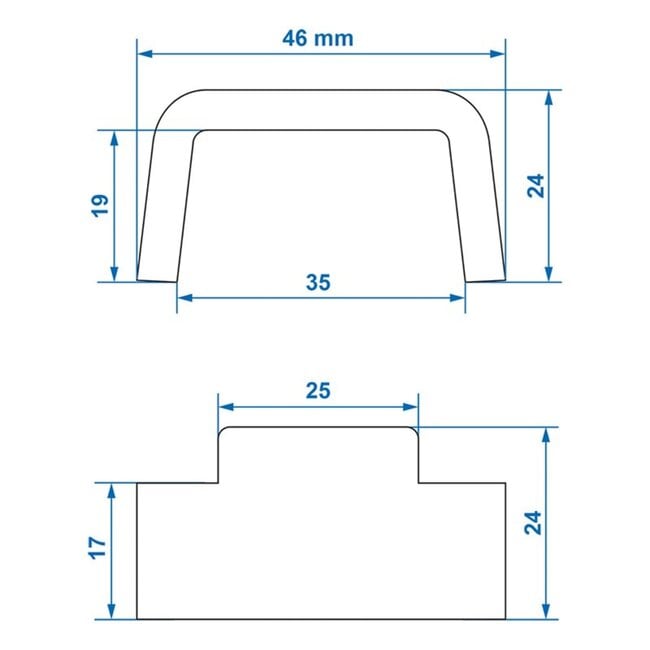 ProPlus Tegenstuk voor spansluiting - staal - 45 x 20 x 25 mm - zilver - blisterverpakking