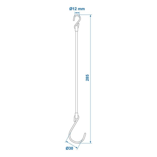 ProPlus Borgketting - PVC - 285 mm - Haken Ø 30 mm en Ø 12 mm