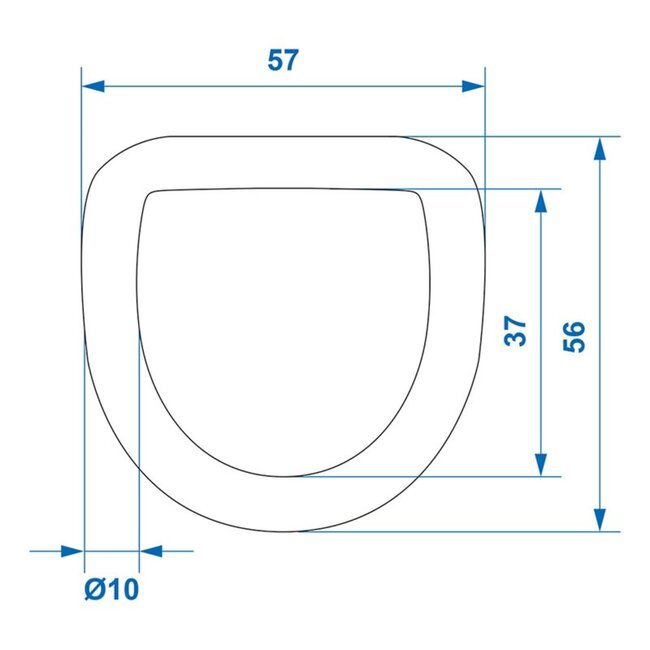 ProPlus Verzinkte D-ring - Halfrond - Metaal - 56 x 57 mm - Ø 10 mm