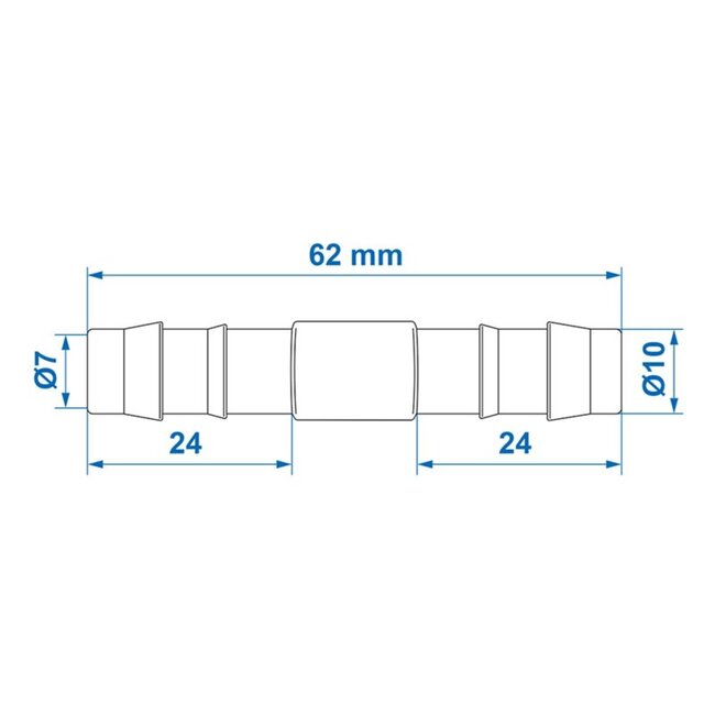 ProPlus Rechte slangtule - Ø 10 mm - Set van 2 - Hittebestendig tot 90°C - Polypropyleen