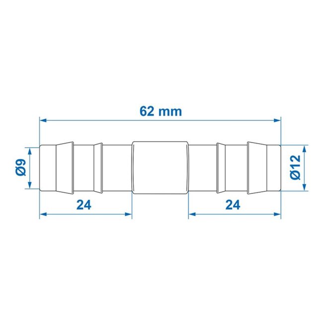 ProPlus Slangtule recht - Ø 12 mm - Duurzaam polypropyleen - 2 stuks