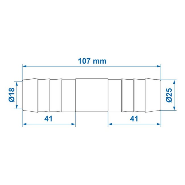 ProPlus Slangtule - recht - Ø 25 mm - temperatuurbestendig - drinkwatergeschikt