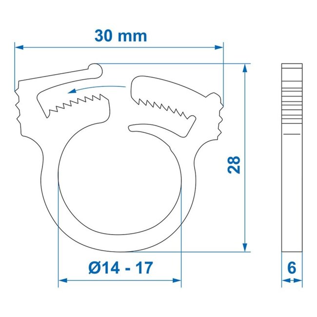ProPlus Slangklemmen - Snapper - Ø 14-17 mm - Wit - 3 stuks - Temperatuurbestendig