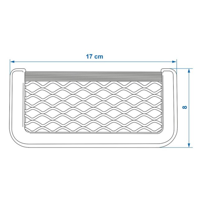 ProPlus Elastisch opbergnet - 17 x 8 cm - Inclusief kunststof frame - Universeel toepasbaar