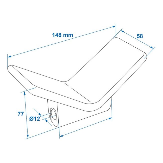 ProPlus Vangmuil boottrailer - V-vorm - 80 x 150 x 70 mm - Blauw