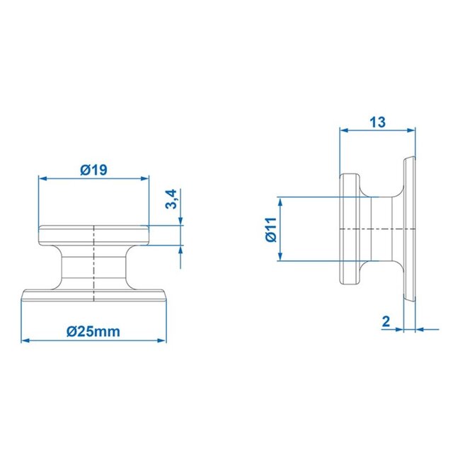 ProPlus Ronde koordhouder - kunststof - zwart - 10 stuks - Ø 19/25 x 13 mm
