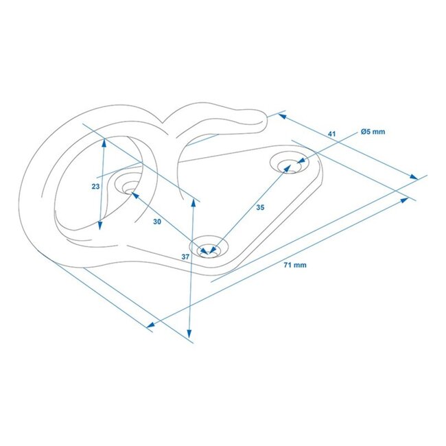ProPlus Touwhaak - Metaal - Met Oog - 70 x 40 mm - Zilver