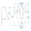 ProPlus Gebogen touwhaak - metaal - 40 x 45 mm