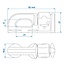 ProPlus Dubbele stud fitting voor bindrail - 62 x 27 x 18,5 mm - 2000 kg draagkracht