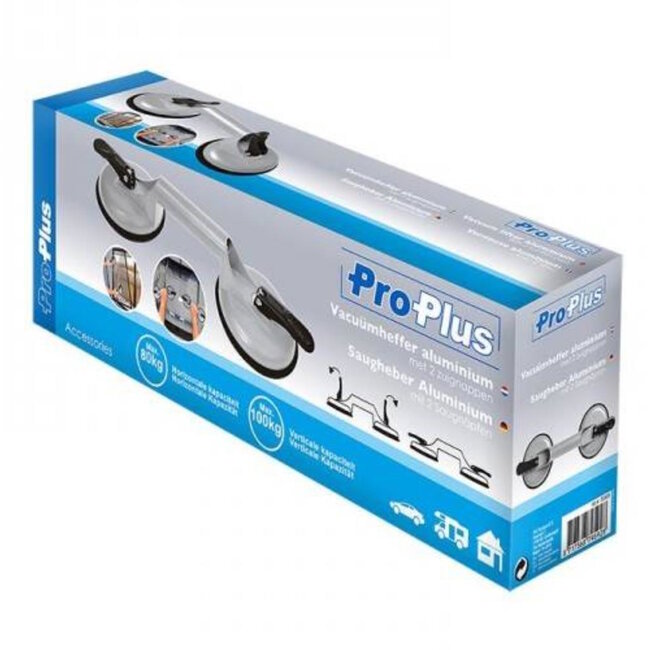 ProPlus Vacuümheffer - Aluminium - 2 zuignappen - Max. 100 kg