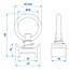 ProPlus Stud fitting voor bindrail - enkel metaal - 65 x 44 x 18 mm - 1250 kg