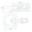 Pro Plus Stud Fitting voor Bindrail - Dubbel met Ø 45 mm Ring - 62 x 27 x 18.5 mm - blister