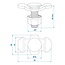 ProPlus Dubbele stud fitting voor bindrail - 3/8 inch bout - 30 x 42 x 26 mm - breeklast 2.000 kg