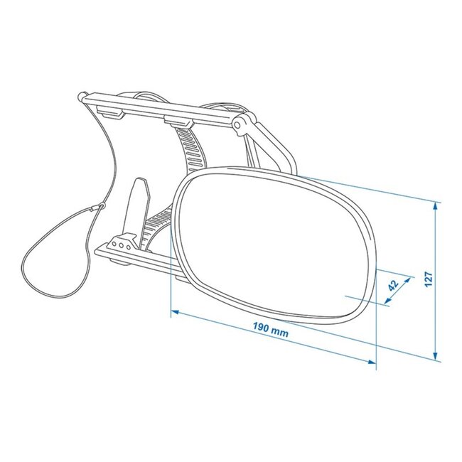 ProPlus Universele caravanspiegel - elastische banden - zwart - 1 stuk