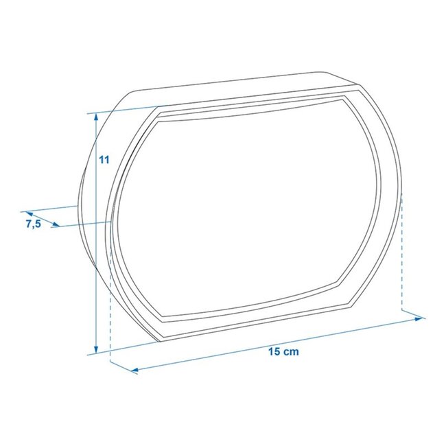 ProPlus XL dodehoekspiegel - vast model - breedhoek zicht - 150 x 110 mm