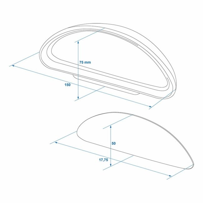 ProPlus Dodehoekspiegel - Breedhoek zicht - Eenvoudige installatie - 150 x 75 mm