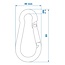 ProPlus Karabijnhaak - RVS - 8 x 80 mm - 2 stuks - chroom
