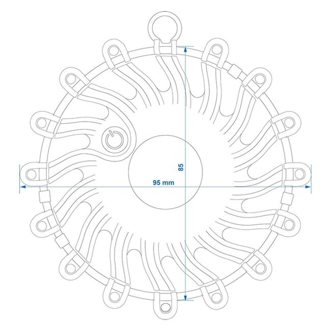 ProPlus Waarschuwingsdisk - 16 LED's - Oranje - 360° zicht - Magnetische montage - Incl. batterijen