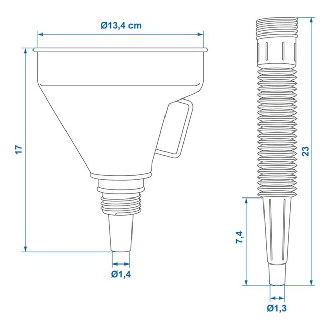 ProPlus Flexibele trechter - Kunststof - 38 cm - Zwart