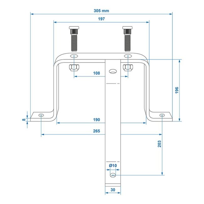 ProPlus Reservewielhouder driepoot - Geschikt voor 4- en 5-gaats velgen - Inclusief persbouten - 155 mm hoogte