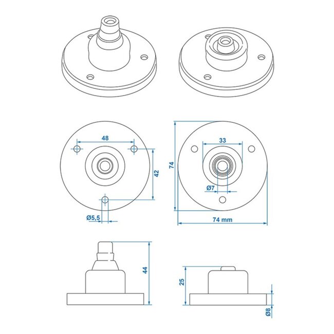 ProPlus Afdichtingsrubber rond voor stekkerdoos - Ø 74 mm