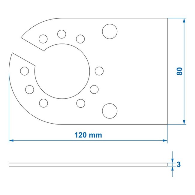 ProPlus Stekkerdooshouder - Metaal - 12 x 8 cm - Zwart - Voor 7 en 13-polige stekkerdozen