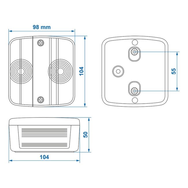 ProPlus Achterlicht aanhangwagen - 4 functies - 98 x 104 mm - links en rechts te gebruiken