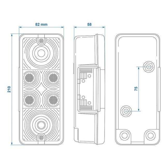 ProPlus Achterlicht aanhangwagen/caravan - 4 functies - 210 x 83 mm - E9-gekeurd
