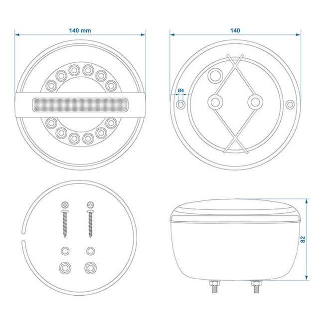 ProPlus Achterlicht aanhangwagen - 3 functies - dynamisch knipperlicht - 140 mm - LED