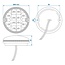 ProPlus Mistachterlicht - LED - 12V & 24V - Ø 95 mm - Rood - IP67