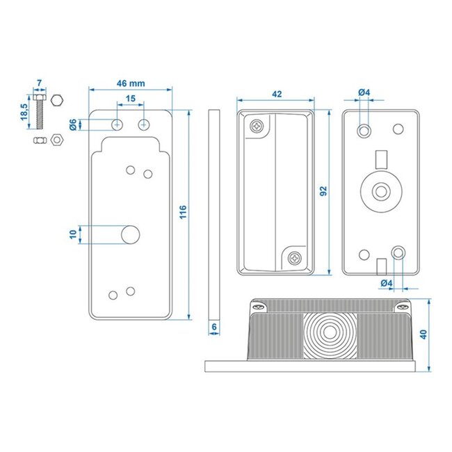 ProPlus Breedtelicht op houder - rood en wit - 92 x 42 mm - 12V - incl. gloeilampje