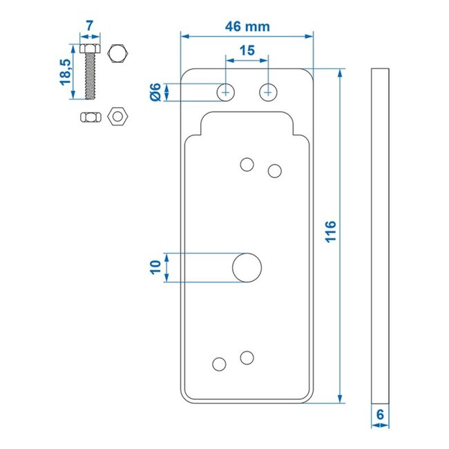 ProPlus Houder voor breedtelicht - rubber - zwart - 11,5 x 4,5 cm - inclusief bevestigingsmateriaal