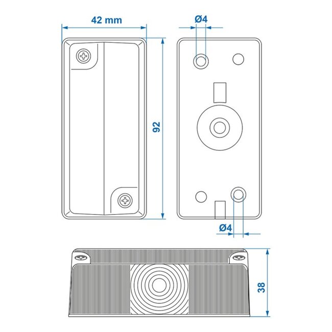 ProPlus Breedtelicht - Rood en Wit - 92 x 42 mm - Inclusief Gloeilampje - 12 Volt