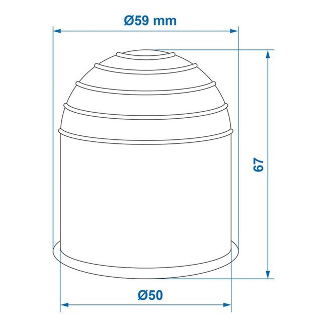 ProPlus Universele trekhaakdop - kunststof - wit - 7 cm lengte - 6 cm diameter