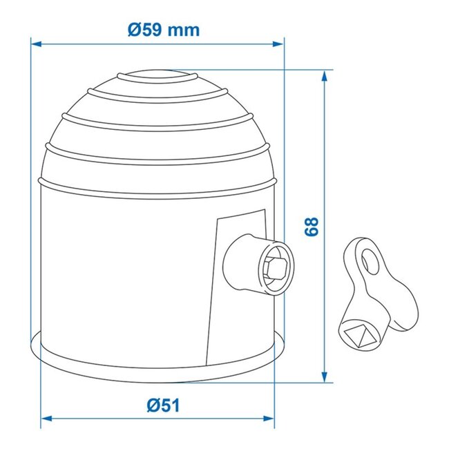 ProPlus Trekhaakdop met slot - chroom - kunststof - universeel