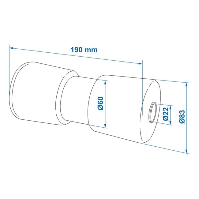 ProPlus Kielrol - Boottrailer - Stalen Binnenkern - Zwart - 82 x 190 mm