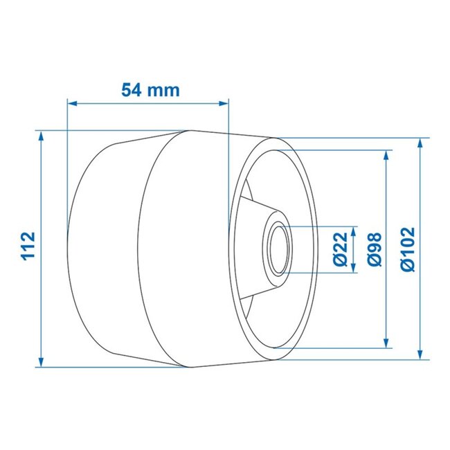 ProPlus Kielrol - Boottrailer - Stalen Binnenkern - 84 x 115 mm - Zwart