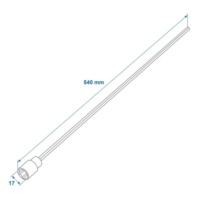 ProPlus Verlengadapter - 540 mm - 17 mm - Voor hoeksteunen - Zilver - Staal