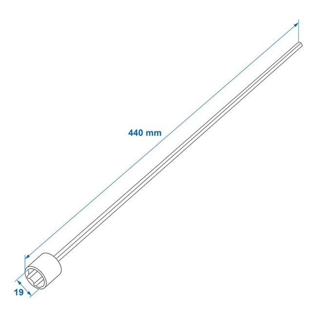 ProPlus Verlengadapter voor hoeksteun - staal - 440 mm - 19 mm - zilver